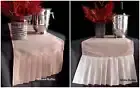Jute Burlap Cotton Blend Pleated Table Runner - Natural / White Ruffles 14"x114"