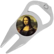 Mona Lisa Golf Ball Marker Divot Repair Tool Bottle Opener