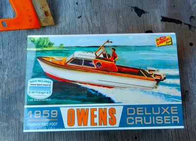 Lindberg 1959 22ft Owens Deluxe Cruiser Model Boat Kit 1/25 Scale HL222/12