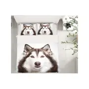 3D Pet Dog Husky 49 Bed Pillowcases Quilt King Size