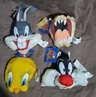 4ct 1997 Play By Play Looney Tunes Bean Bag Heads Bugs Taz Tweety Sly Toys R Us!