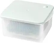 &NE NIM-387-GR Recopo Green Width 7.1 x Depth 5.7 x Height 3.3 inches (18 x 14.4 x 8.5 cm), Microwave Steamer, Made in Japan, Hot Vegetables, Storage Container, Includes Colander, Pressure Valve
