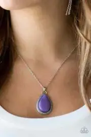 Paparazzi Jewelry Accessories - On The Home FRONTIER - Purple Necklace