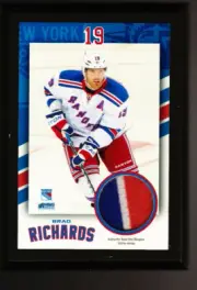 BRAD RICHARDS STEINER GAME USED JERSEY PLAQUE COA MSG 3 COLOR NEW YORK RANGERS