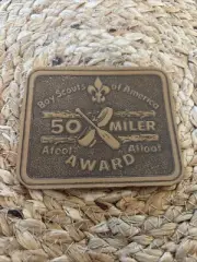 VINTAGE LEATHER 50 MILER AWARD AFOOT AFLOAT BOY SCOUTS OF AMERICA BSA PATCH Rare