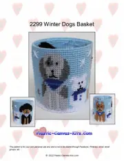 Winter Dogs Basket-Plastic Canvas Pattern or Kit