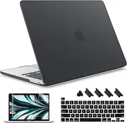 May Chen Compatible with MacBook Pro 13 inch Case 2022 2021 2020 Release Model A2338 M2 M1 A2251 A2289, Plastic Hard Shell Case Keyboard Cover for MacBook Pro 13 Touch Bar Fits Touch ID, Matte Black