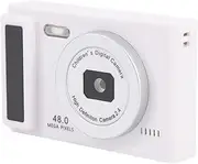 Digital Camera, 48MP FHD 1080P 2.4'' Dual Camera with Auto Beauty Filters, Compact Point and Shoot Camera for Travel Vlogging (White)