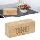 Wooden Alarm Clock Thermometer Wireless Charger Digital LED Time Date Clock For