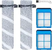 Jegehoyo 5 Pieces Accessory Set for Bissell CrossWave OmniForce Edge 4076,4087,4000,4006,4007,4017,4008,3999,3912 Wet and Dry Vacuum Cleaner, Replacement Parts, 2 Brush Rollers, 2 HEPA Filters, 1