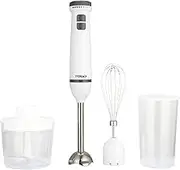 TODO Stick Mixer Set Food Chopper Electric Blender Whisk Handheld Beaker Jar Bowl - White