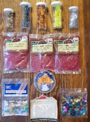 LOT 12 Craft Lover Supplies Assorted Sequins, Scrapbook Decor Clothes