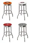 Bar Stool MLB 31" Tall Retro Chrome Swivel Seat Colored Vinyl Team Logo Decal