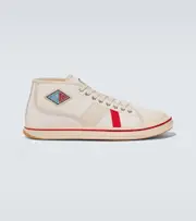 [Bottega Veneta] Bottega Veneta Eliot leather-trimmed canvas sneakers AU 4 white