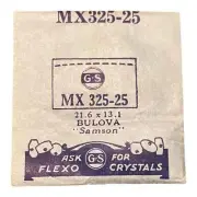 Germanow-Simon Mach (GS) MX325-25 Watch Crystal 21.6x13.1 NOS Part Flexo Bulova