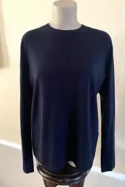 VINCE L SWEATER WOOL CASHMERE BLEND CREW NECK PULLOVER COASTAL BLUE NWT $265