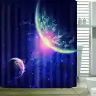 Big Earth And The Earth 3D Shower Curtain Waterproof Fabric Bathroom Decoration