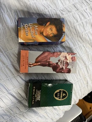 vintage perfume bottles (Beauty Queen’s Miss United States, Calvin Klein, Cobra)