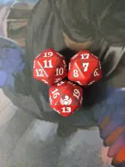 Set of 3 D20 Spindown Life Counters - Red | Streets of New Capenna | NM | MTG