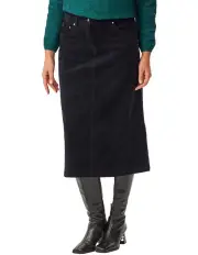 [Fella Hamilton] Cadel Stretch Cord Zip Skirt in Midnight