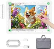 11000 Lux Super Bright Light Pad A4,Magnetic Light Box for Tracing with Bag,3 Colors and 6 Level Brightness Light Board,Ultra Light Table for Diamond Paintings,Drawing,Sketching,Tattoo(White)