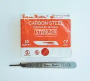 Genuine Swann Morton Sterile Red BOX Scalpel BLADES No 10 + Handle No 3