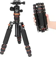 [koolehaoda] 25" / 63.5cm Mini Camera Tripod Aluminum Alloy Compact Tabletop,Tripod Portable Travel Tripod with 360° Ball Head for DSLR Camera Video Camcorder, Load up to 22lbs /10kg - (TMP-223 Orange)