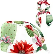 [YTYVAGT] Scrub Caps Women,Scrub Hats Suitable for Women,Cactus Watercolor Plants