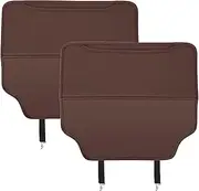 Jvjggag Backseat Cover for Kids, 2Pcs Kick Mats Back Seat Protector, Waterproof Back Seat Organizer, Wear-Resistant Anti-Kick Leather Pad, Buckle Attachment Design, Storage Boost Feature