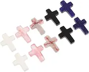[UTHCLO] Diy Cross Beads 10pcs Crystal Jade Cross Beads Jewelry Making Bracelet Necklace Accessories