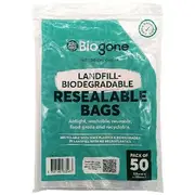 Bio-Gone Resealable Zip Lock Bag 225 x 315 mm 50 Pack
