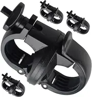 TOGEVAL 4Pcs Bicycle Flashlight Holder Rotating Torch Stand Clip for Cycling Lamp Mount Stable and Cost Bike Light Fixing Holder Fits Standard Handlebars