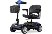 EQUIPMED FreeRoam+ Mid-Sized Lithium Fast Easy Charge Mobility Scooter, Blue