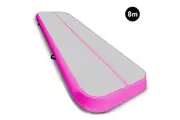 8m x 1m Air Track Inflatable Gymnastics Mat Tumbling - Grey Pink