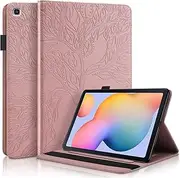 [CXTcase] for Samsung Tab S6 Lite Case Embossed Tree PU Leather Case Wallet Flip Cover Stand Function Tablet Case for Samsung Galaxy Tab S6 lite 10.4 Inch 2020 SM-P610 / SM-P615 - Rose Gold