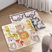 Uandhome Foldable Baby Play Mat,200 * 180 * 1.5 CM Foldable Play Mat for Baby, Extra Large Non-Toxic Tummy Time and Crawling Mat, Thick Foam Play Mat for Baby,Infant, Toddler