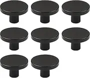 RZDEAL 8Pcs 1.1"x0.78" Matte Black Solid Brass Cabinet Knobs Home Decoration Round Kitchen Knobs Dresser Drawer Knob Handles