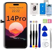 EFaith Replacement Screen for iPhone 14 Pro 6.1 Inch Full HD Screen, Display Frame 3D Touch Screen Digitizer with Repair Tool and Waterproof Adhesive