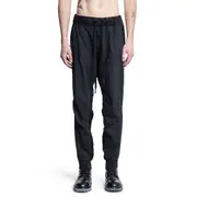 [ANDREA YA AQOV] Canvas and Moiré Jogging Pants Black