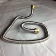 Whistle-Free Stainless Steel Flex Hose Line w Brass Ends 144" PH12SS38 12ft Hose