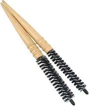 Baluue 2pcs Fluffy Wood Tumble Comb Hair Brush Hair Styling Brush Large Round Brush for Blow Drying Household Hairbrush Female Hairbrush Styling Roller Hairbrush Nylon Wool