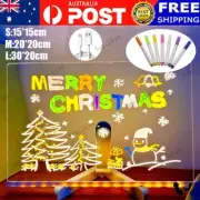 LED Message Note Board with Colors Acrylic Dry Erase Board with 7 Pens Xmas Gift