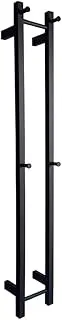 EZY FIT Heated Towel Rail - Double Vertical Square Tube - Bottom Wired - (200mm x H1400mm) - Matte Black