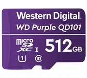 Western Digital WD Purple 512GB MicroSDXC Card 24/7 - Weather & Humidity Resistant for Surveillance IP Cameras mDVRs NVR Dash Cams Drones