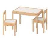 IKEA LÄTT Kids Table / Desk & 2 Chairs Set WHITE/PINE LATT Children's Table NEW