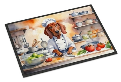 Redbone Coonhound The Chef Doormat Front Door Mat Indoor Outdoor Rugs for