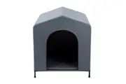 Paws & Claws 102x93cm Elevated Pet Dog House Kennel Tent w Cushion Large Grey