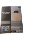 BHG semi flush mount light with frosted globe matte black. 2 Availble