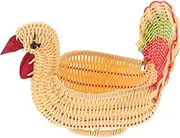Imitation Chicken Shape Fruit Serving Basket Stylish Woven Storage Container for Fruits Breads and Miscellaneous Items Versatile Household Desktop Organizer