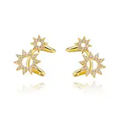 Culturesse Eliana 17mm Sun Cuff Earrings Women's Fashion Jewellery Fine Gold